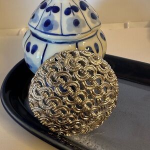 Monet Gold and Blue Ceramic Art Piece